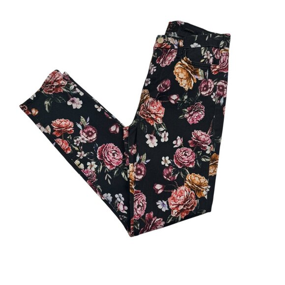 Jen7 7 All Mankind Romantic Floral Printed Ankle Skinny Pants Women's Size 4 - Picture 1 of 8